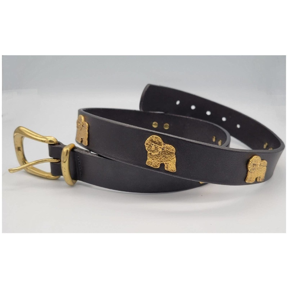 Vintage Black and Gold Tone Dog Belt